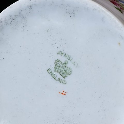Early Aynsley green crown mark with AYNSLEY and ENGLAND only