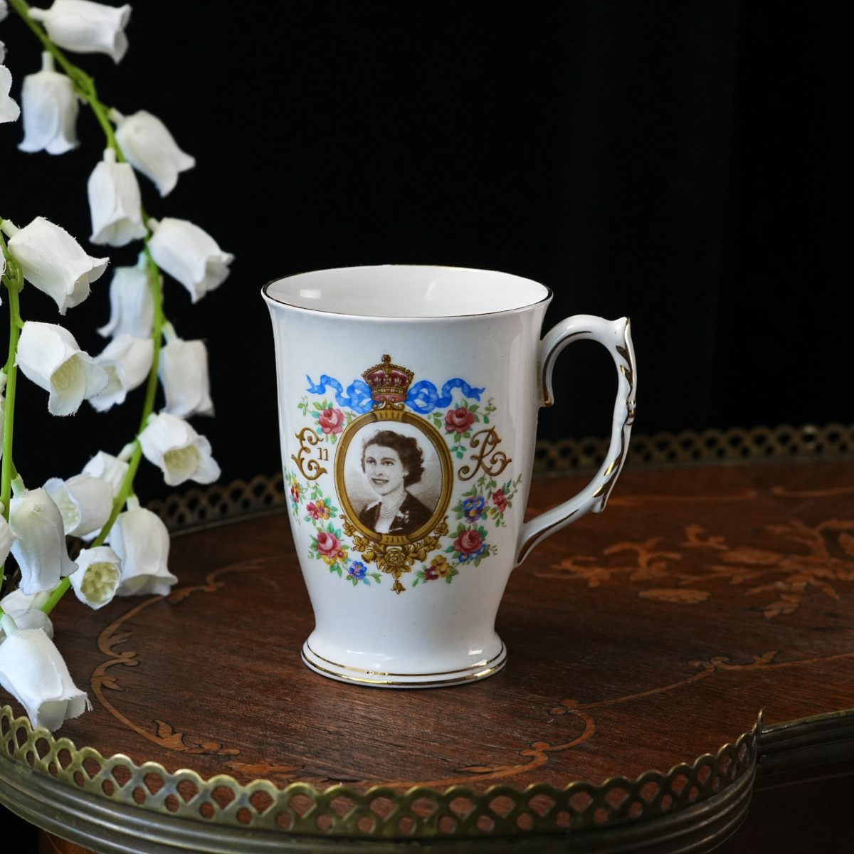 Vintage Royal Albert 1953 Coronation Elizabeth II Mug – Royal Coat of Arms, Dieu Et Mon Droit, Tudor Rose, Bone China, England Commemorative