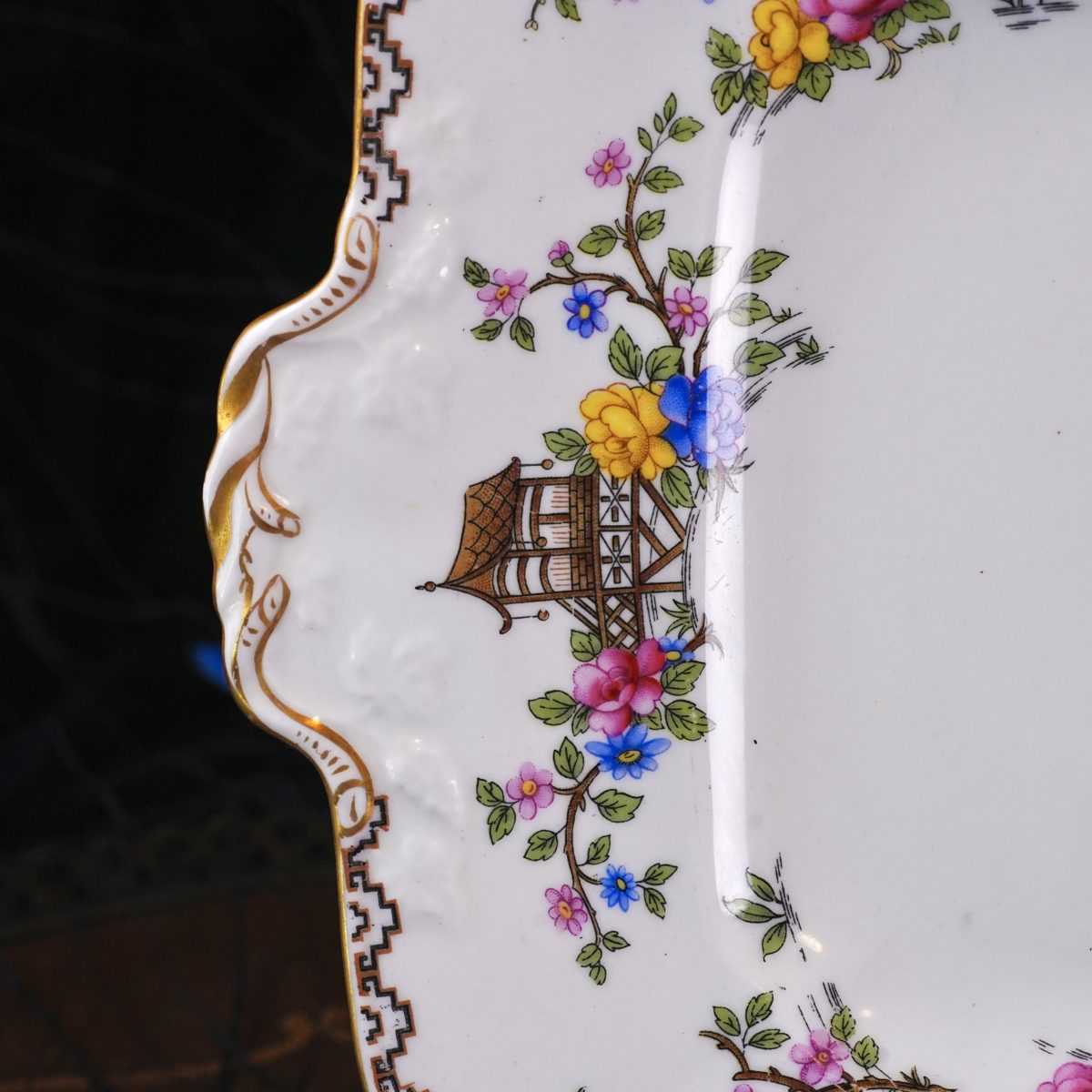 Vintage Aynsley Chinoiserie Cake Plate photo 2