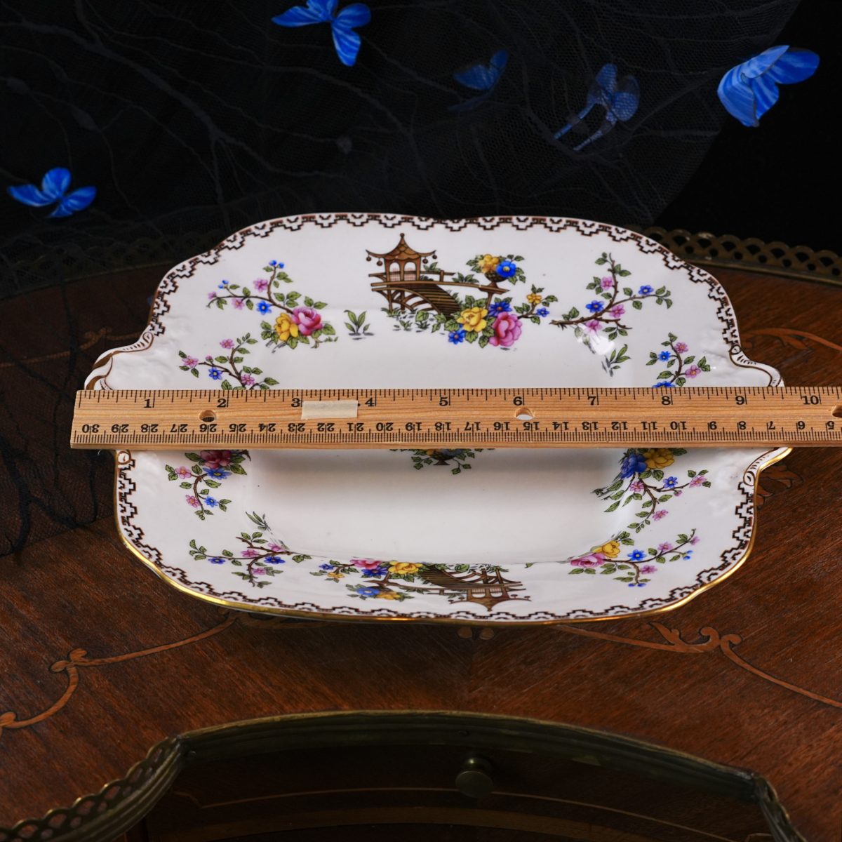 Vintage Aynsley Chinoiserie Cake Plate photo 5