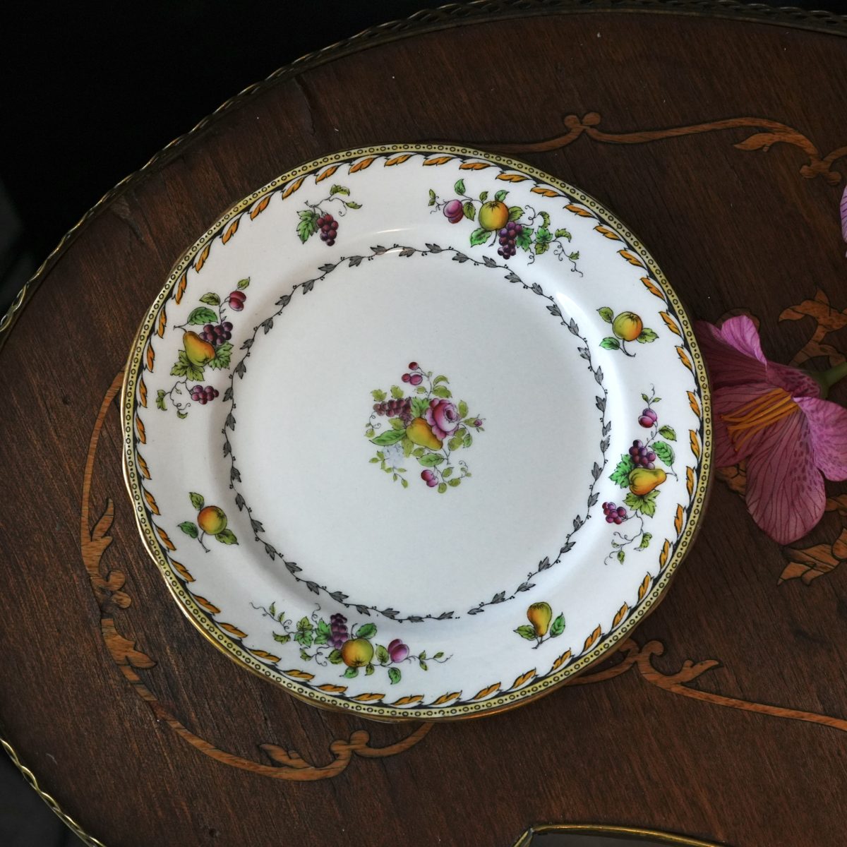 Vintage Aynsley Fruit & Flower Plate photo 5