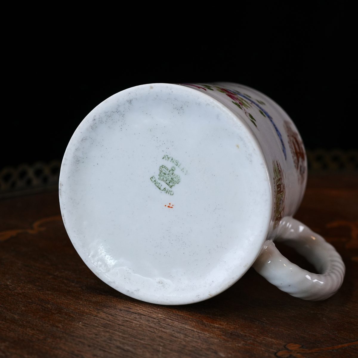 Maker's mark on the base of Antique Aynsley King George V Coronation Mug 1911