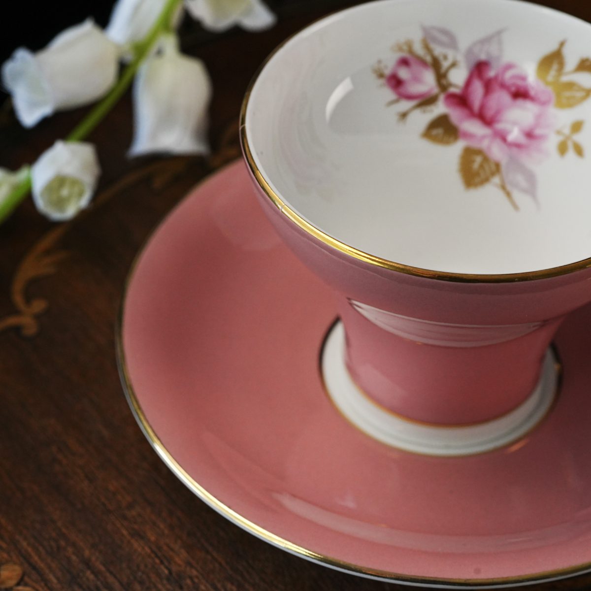 Vintage Aynsley Pink Corset Teacup & Saucer photo 2