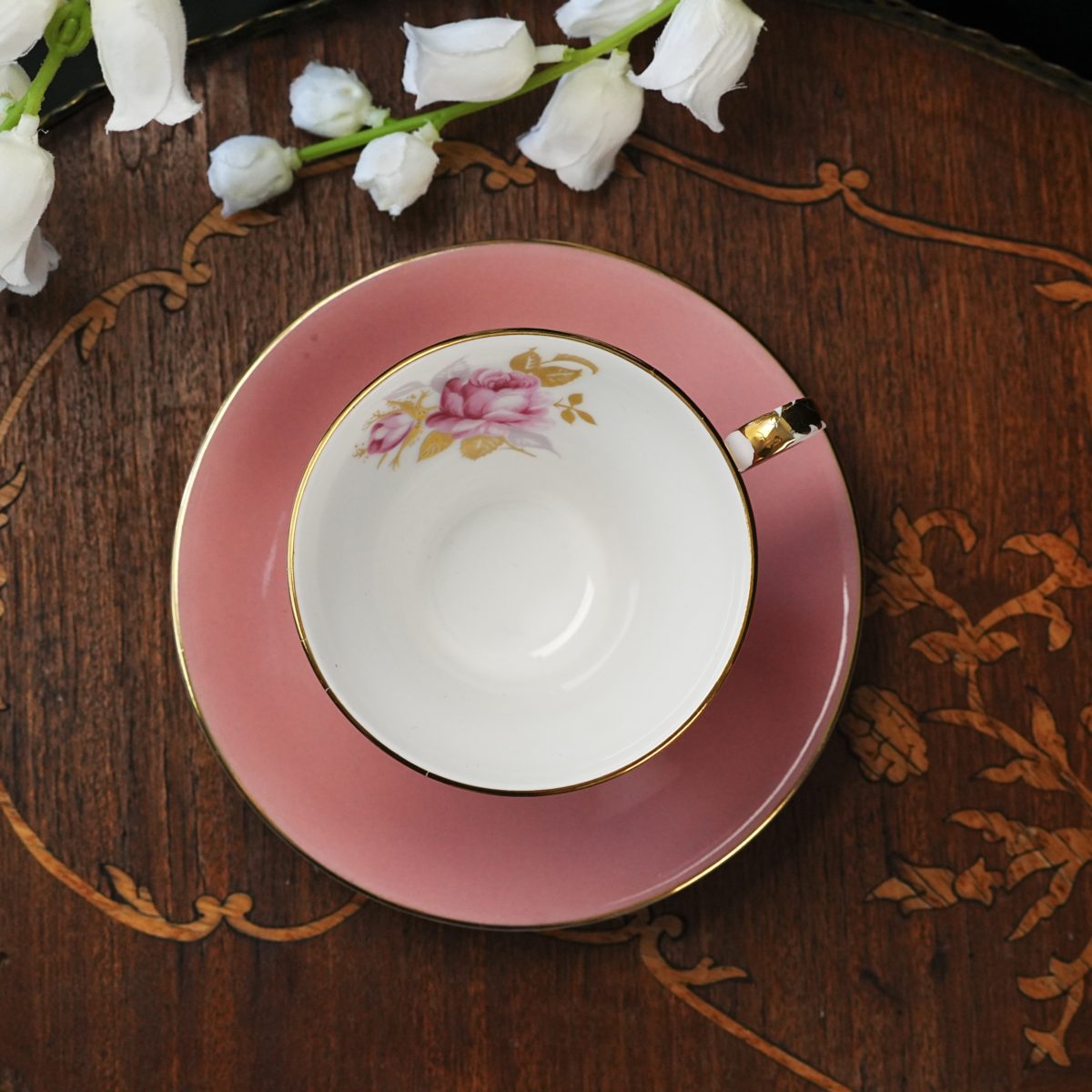 Vintage Aynsley Pink Corset Teacup & Saucer photo 5