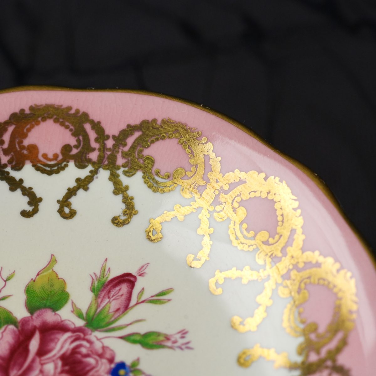 Vintage Aynsley Pink & Gold Footed Sweetmeat Compote photo 5