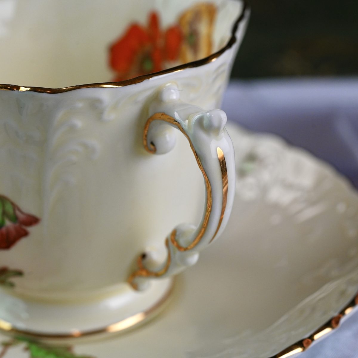 Vintage Aynsley Poppy Teacup & Saucer photo 4