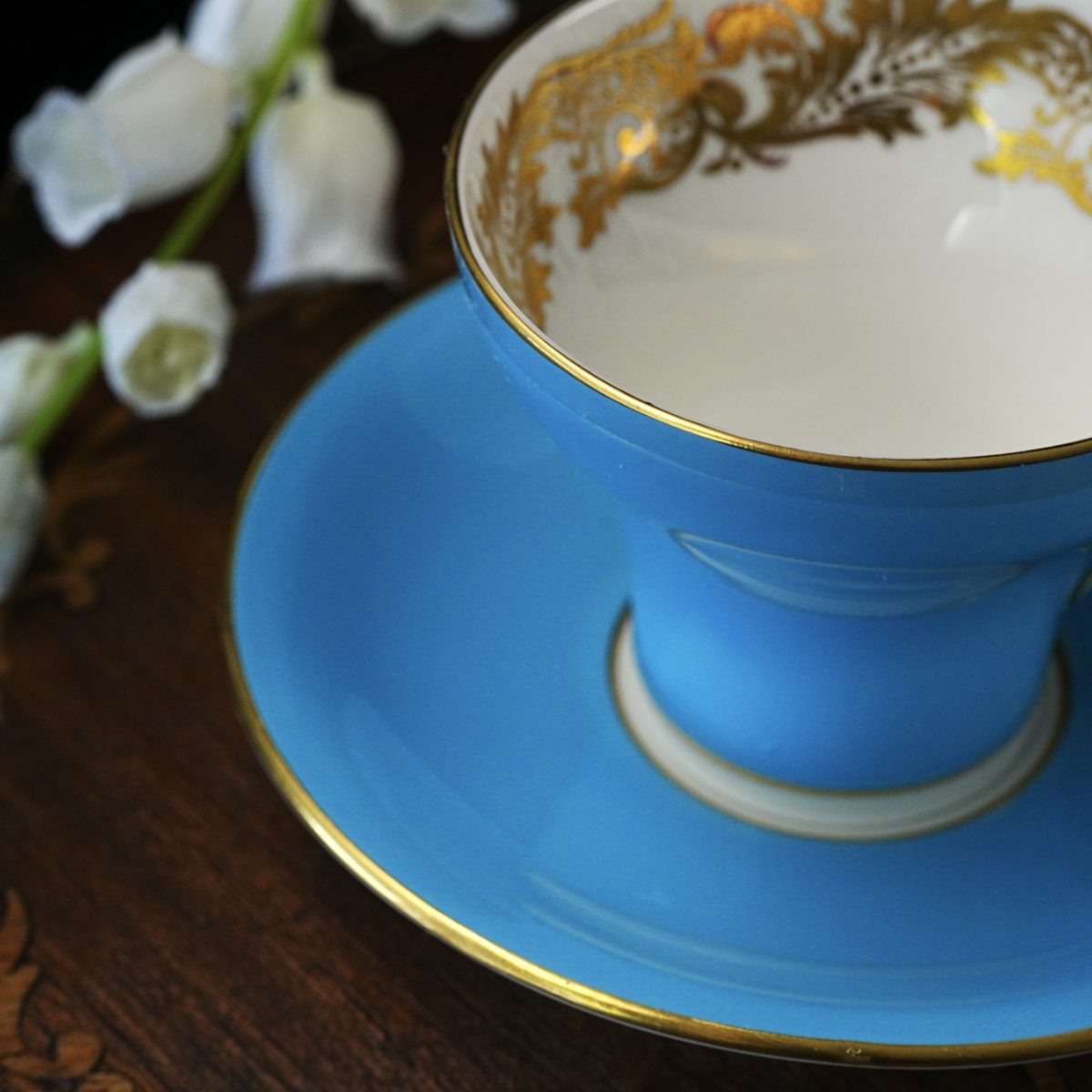 Vintage Aynsley Turquoise Corset Teacup & Saucer photo 2