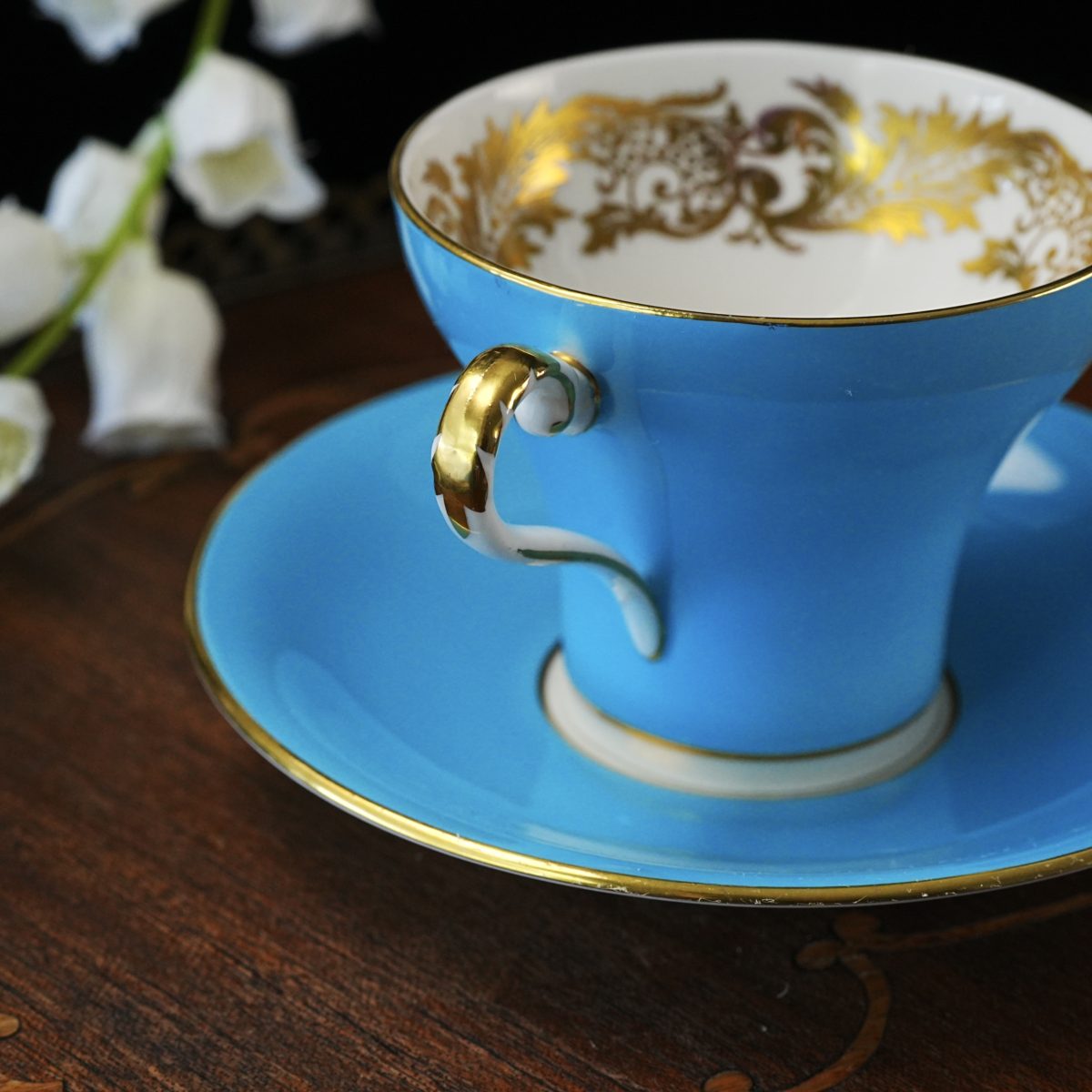 Vintage Aynsley Turquoise Corset Teacup & Saucer photo 3