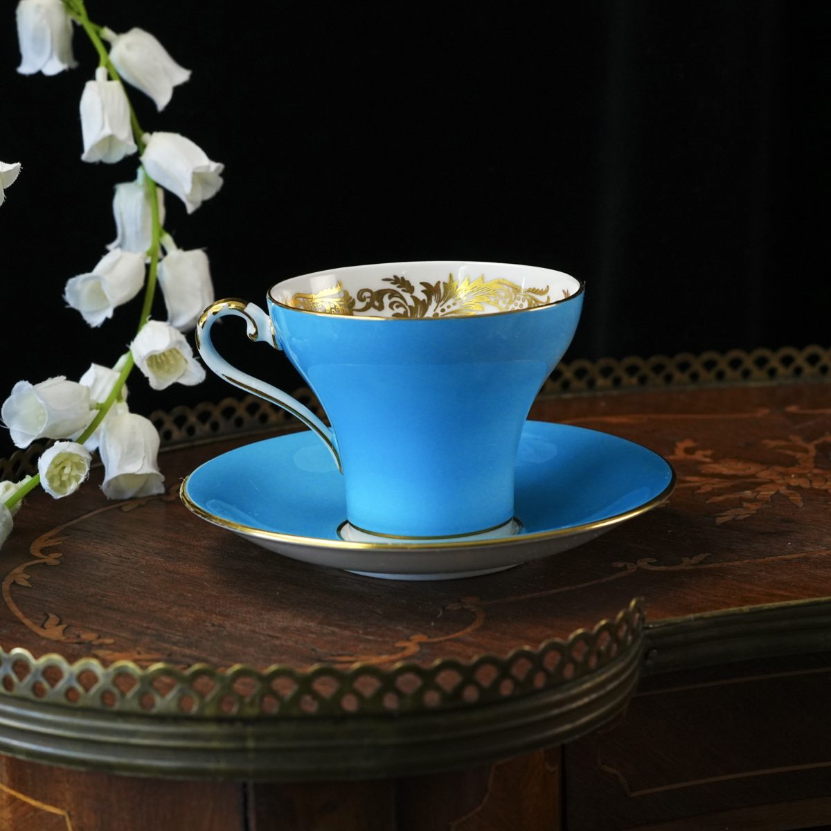 Vintage Aynsley Turquoise Corset Teacup & Saucer photo 4