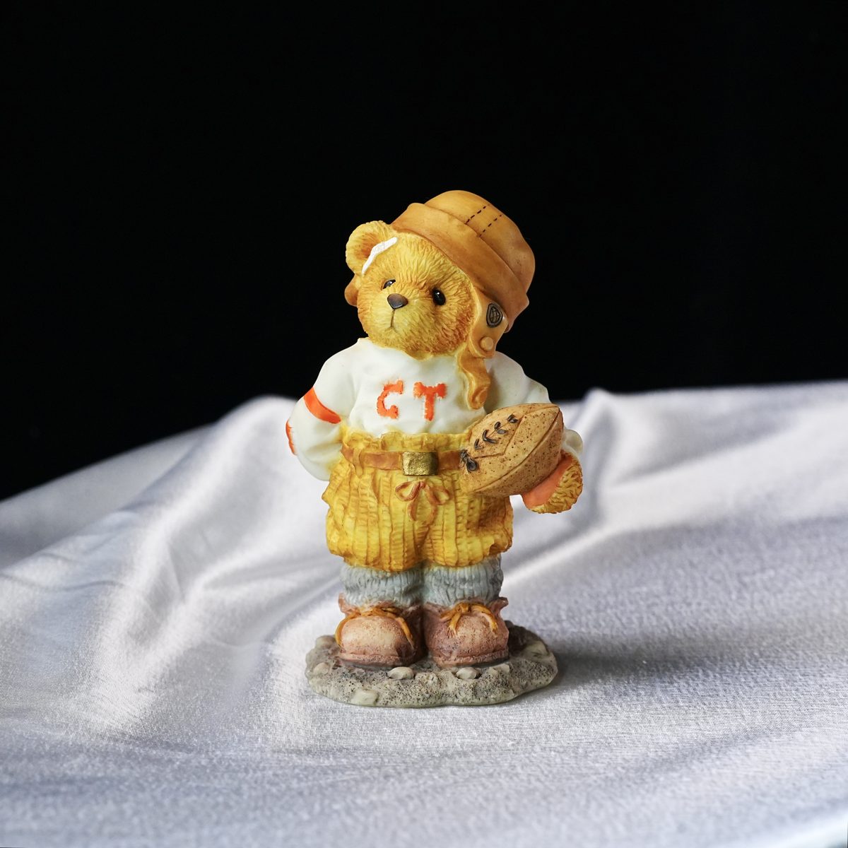 Vintage Cherished Teddies "BUTCH" Football Hero Figurine – Priscilla Hillman, Enesco 156388, Hand-Painted Resin Teddy Bear, 1996