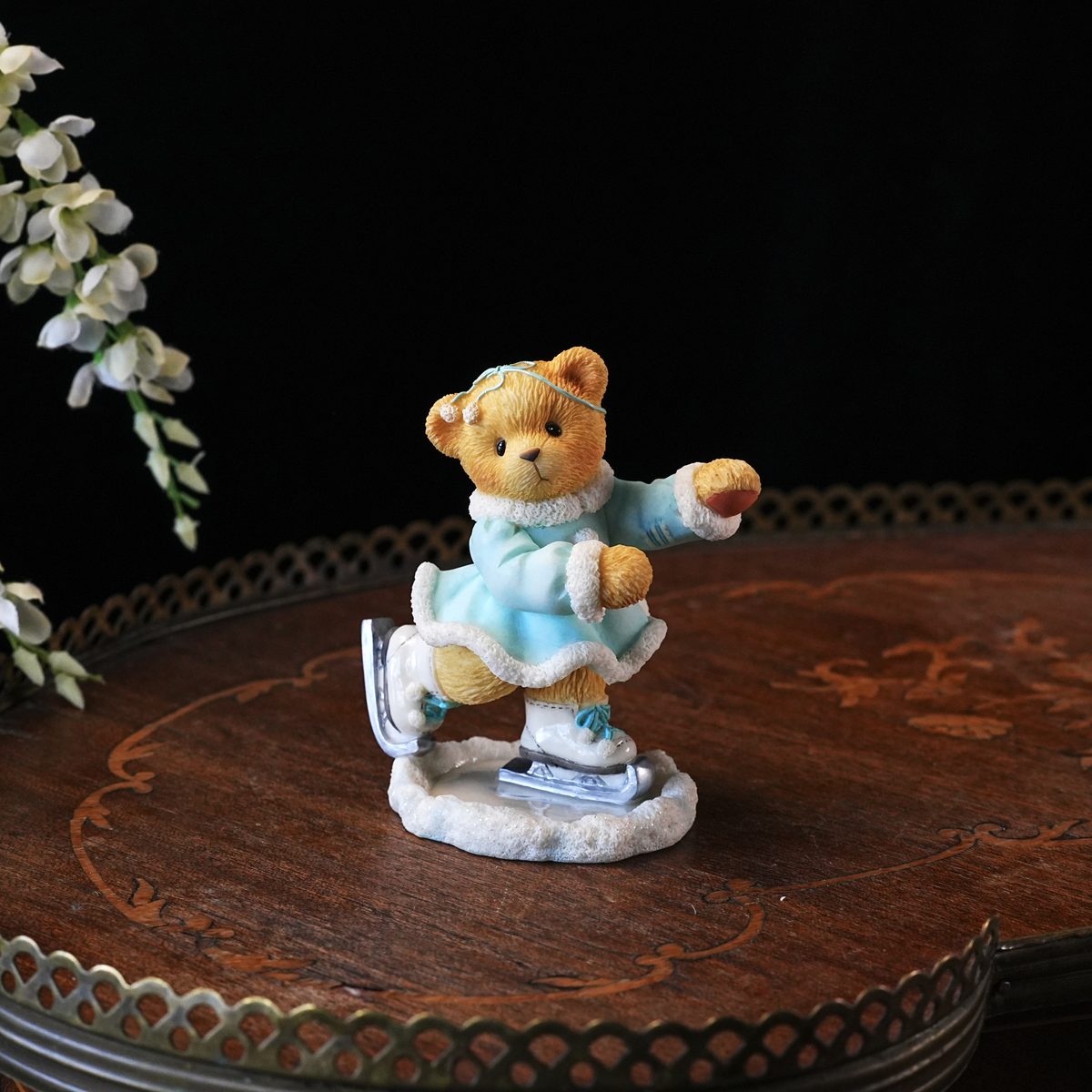 Vintage Cherished Teddies Shannon Ice Skating Figurine – "A Figure 8, Our Friendship Is Great," Enesco #354260, 1998