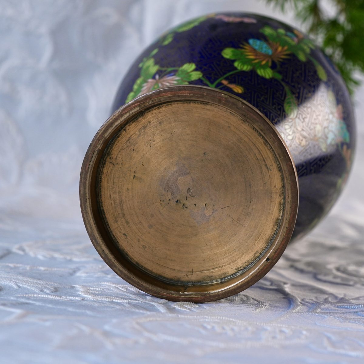 Maker's mark on the base of Vintage Chinese Cloisonné Vase