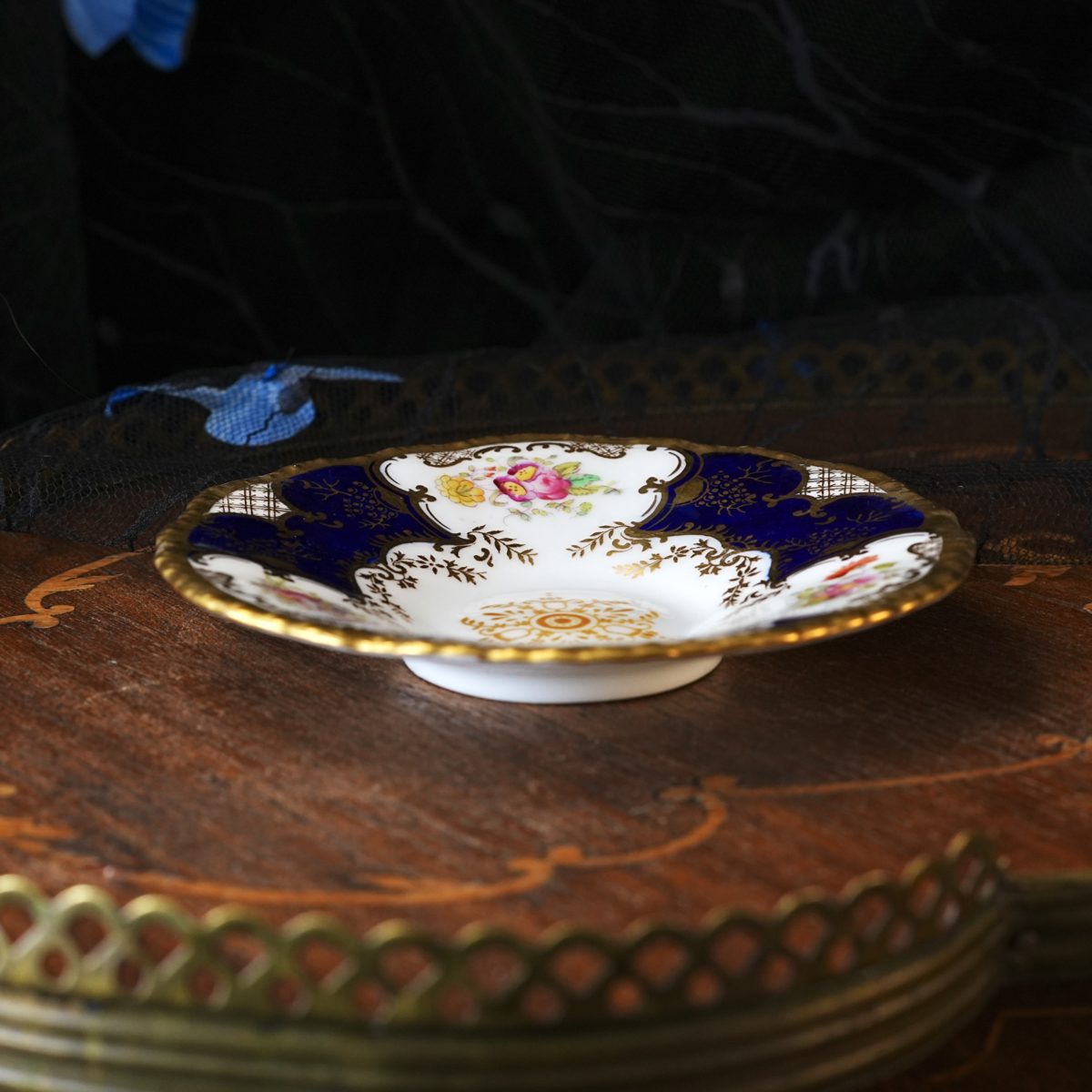Antique Coalport Cobalt Blue Gilt Saucer, No Cup photo 5