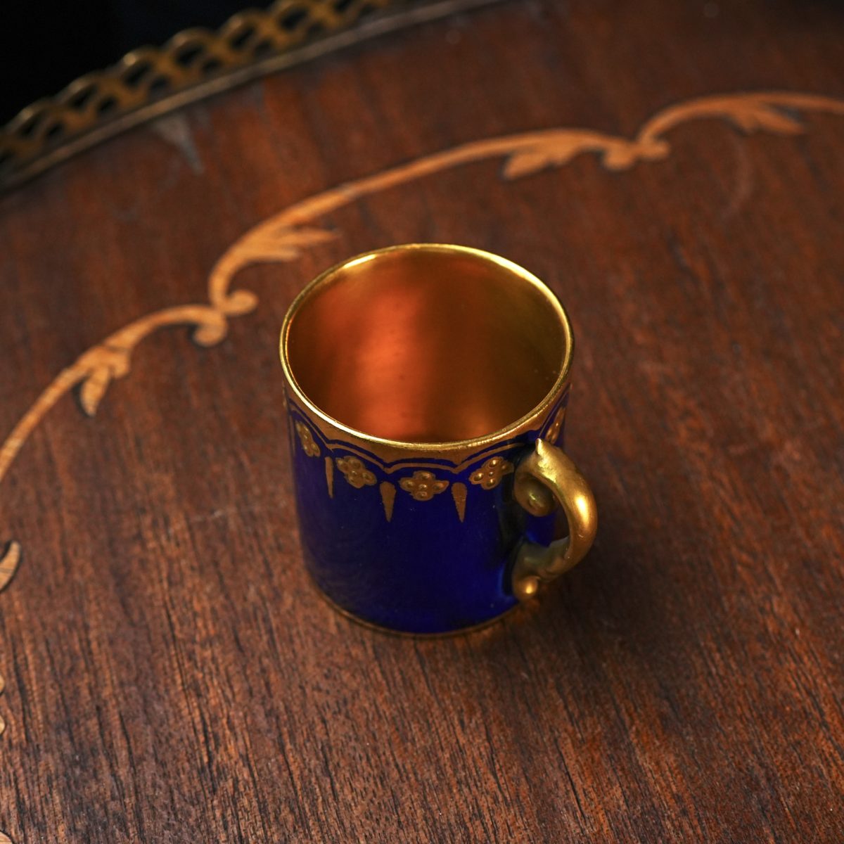 Antique Coalport Cobalt Blue Demitasse Cup photo 2