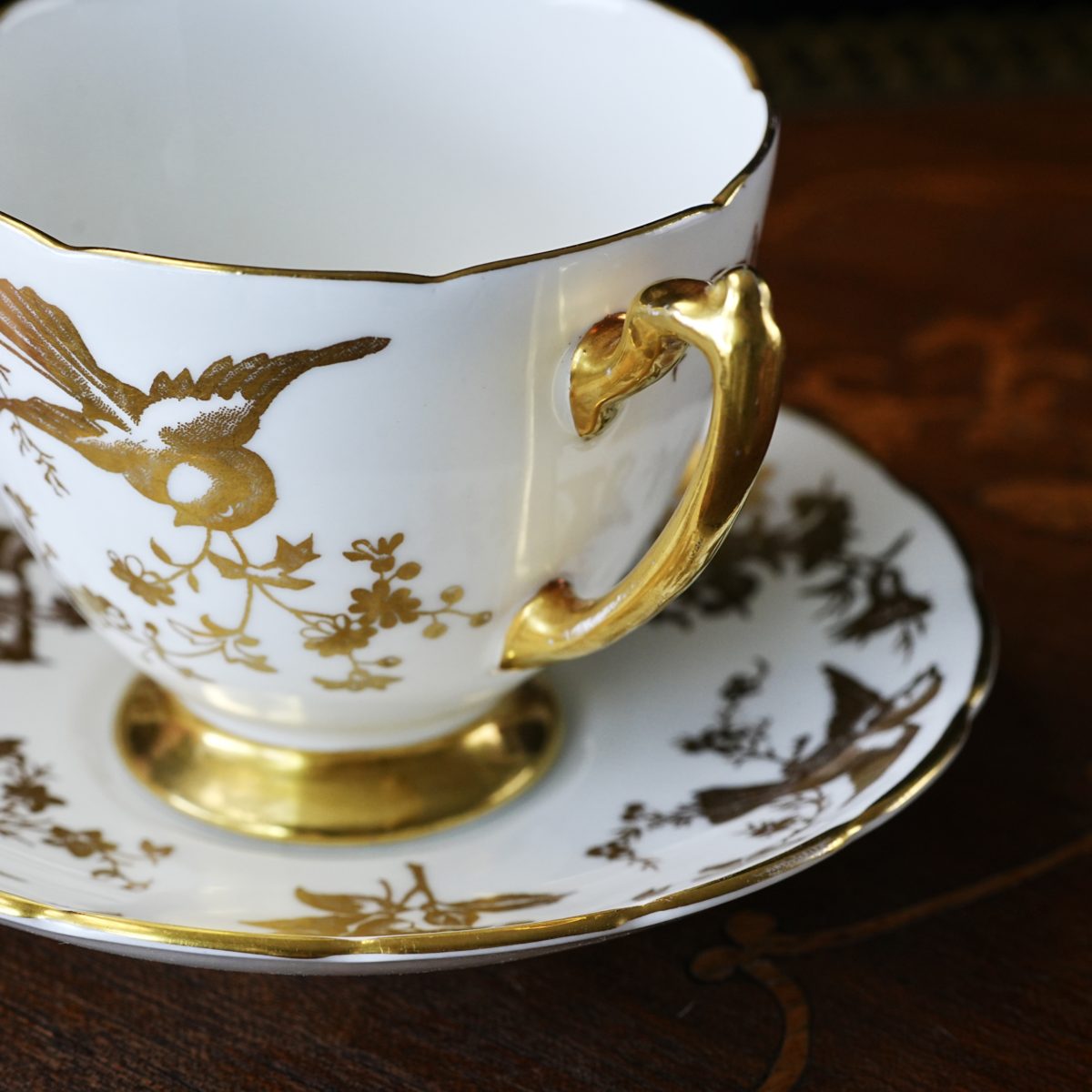 Vintage Coalport Cairo Gold Bird and Floral Teacup and Saucer photo 4