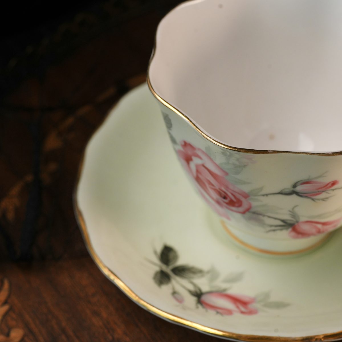 Vintage Colclough Pink Rose Teacup And Saucer photo 2