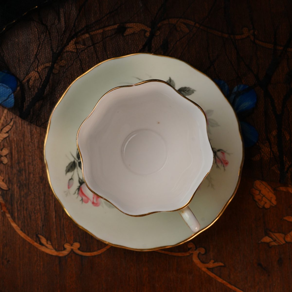 Vintage Colclough Pink Rose Teacup And Saucer photo 3