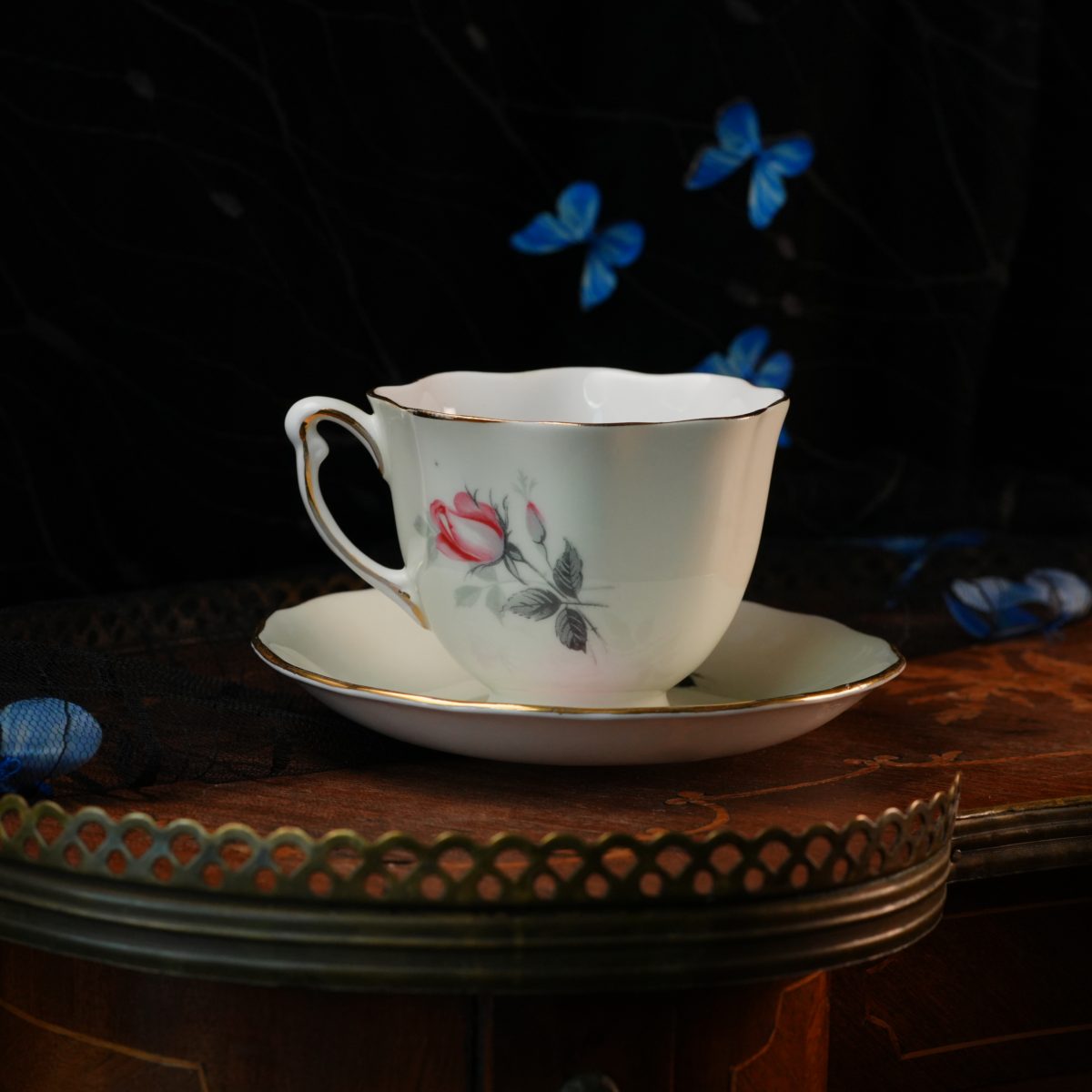 Vintage Colclough Pink Rose Teacup And Saucer photo 5