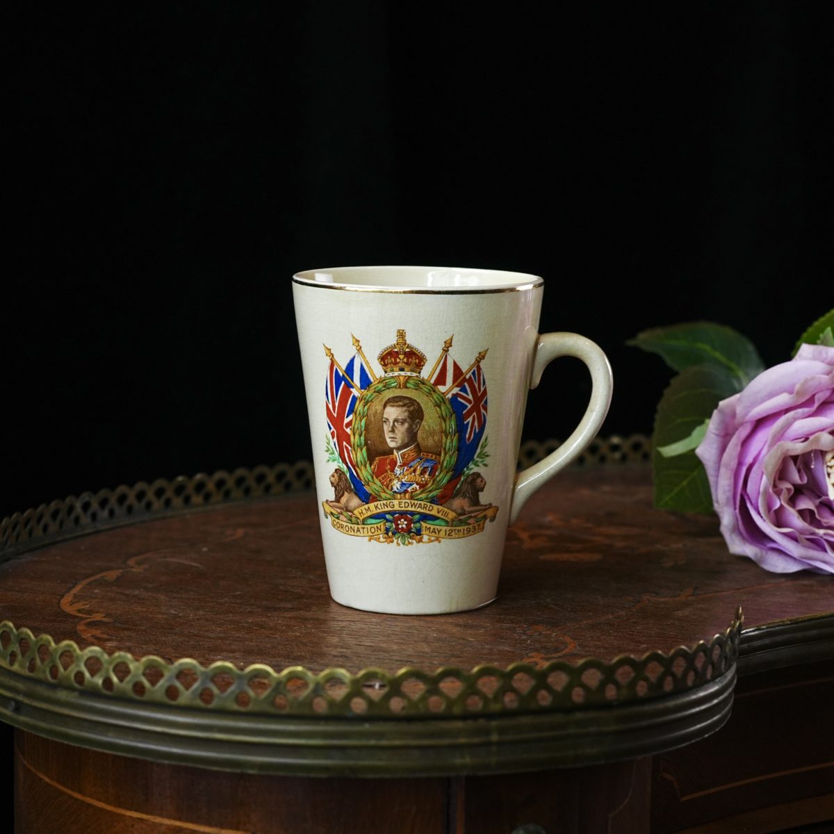 Antique Edward VIII Coronation Mug 1937 – "The Coronation That Never Was," Nelson Ware, Royal Commemorative, England 1936