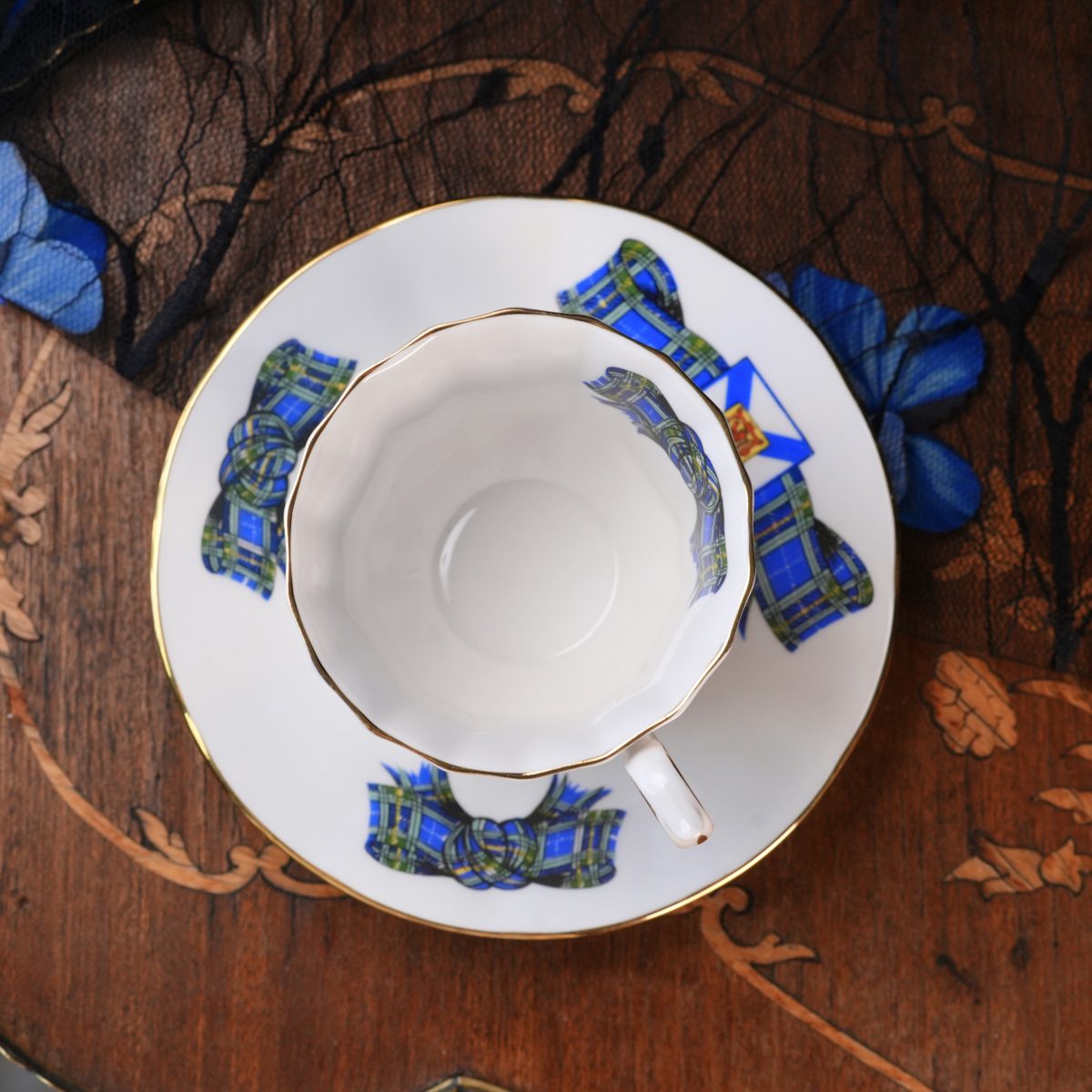 Vintage Elizabethan Nova Scotia Tartan Teacup And Saucer photo 2