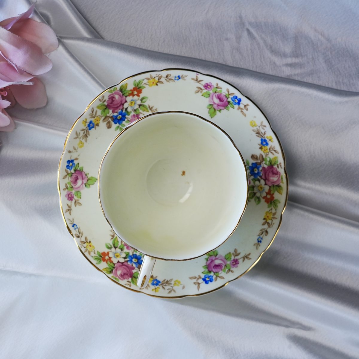 Vintage Foley China Floral Spray Teacup and Saucer photo 4