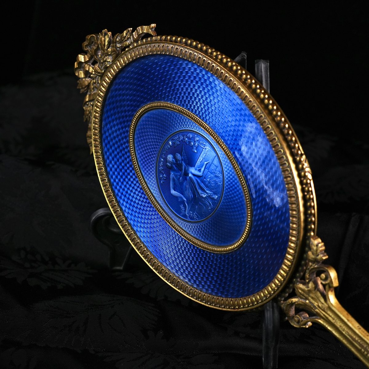 Antique French Guilloche Enamel Vanity Set photo 4