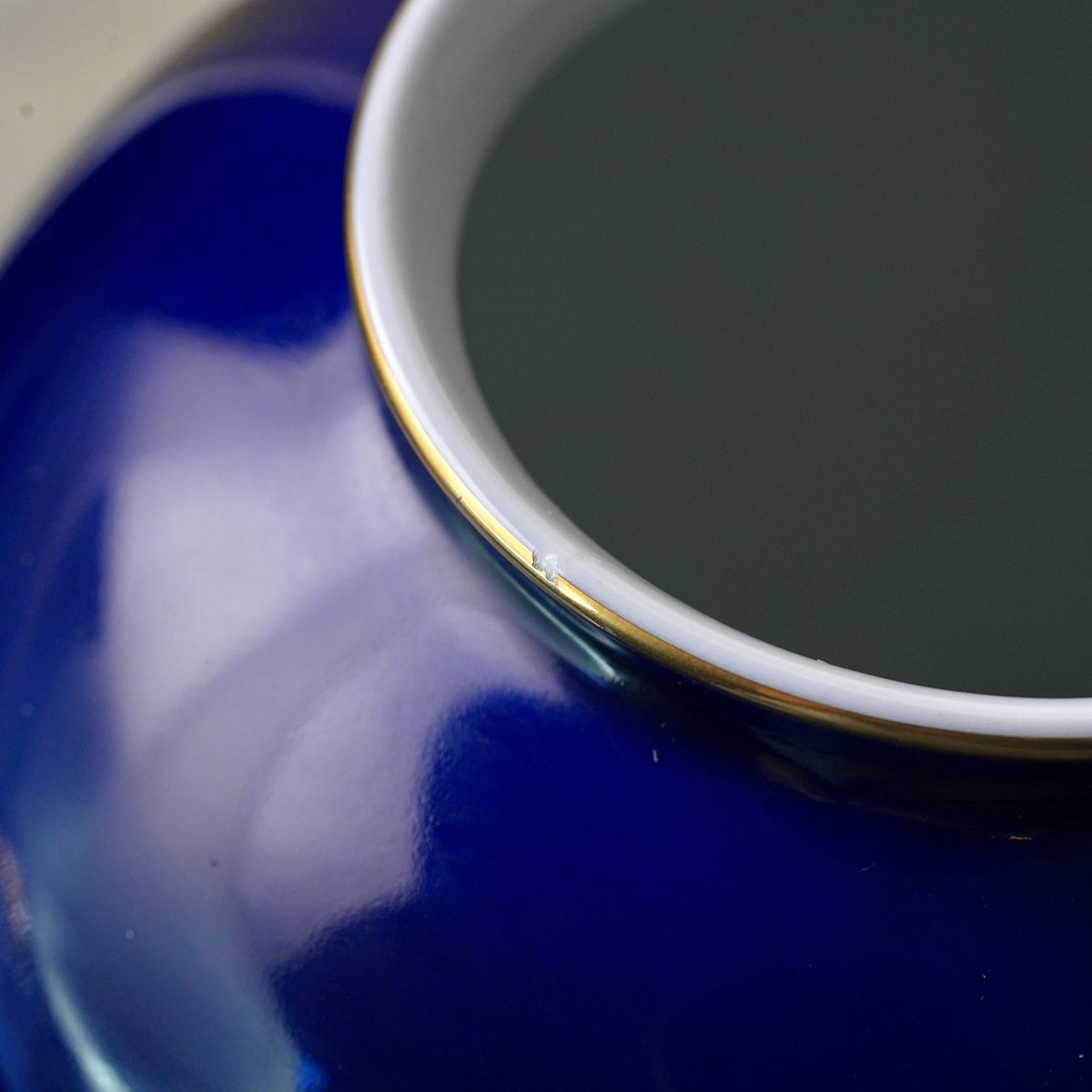 Vintage Fukagawa Cobalt Blue Porcelain Vase photo 4