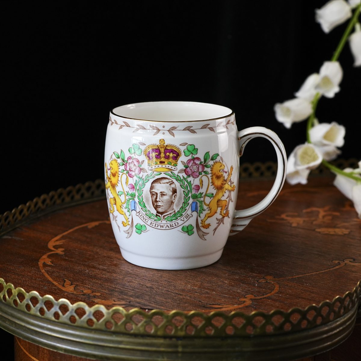Vintage King Edward VIII Coronation Mug – Crowning That Never Was, Grafton China Barrel Shape, Abdication Memorabilia, England 1937