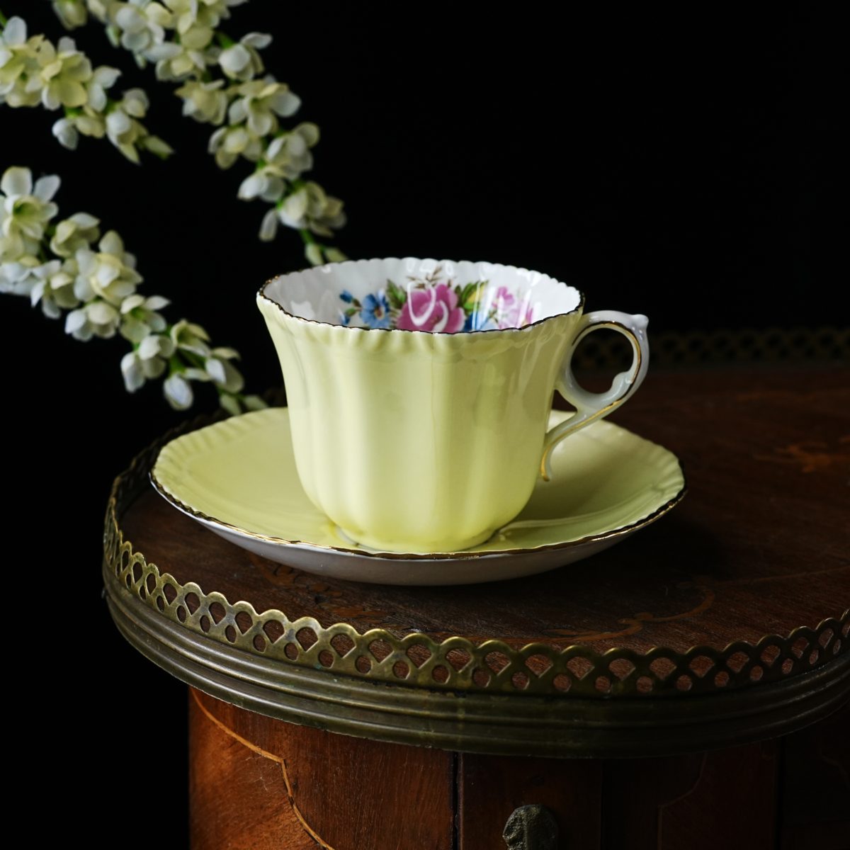 Vintage Grafton China Pastel Fluted Teacup and Saucer photo 5