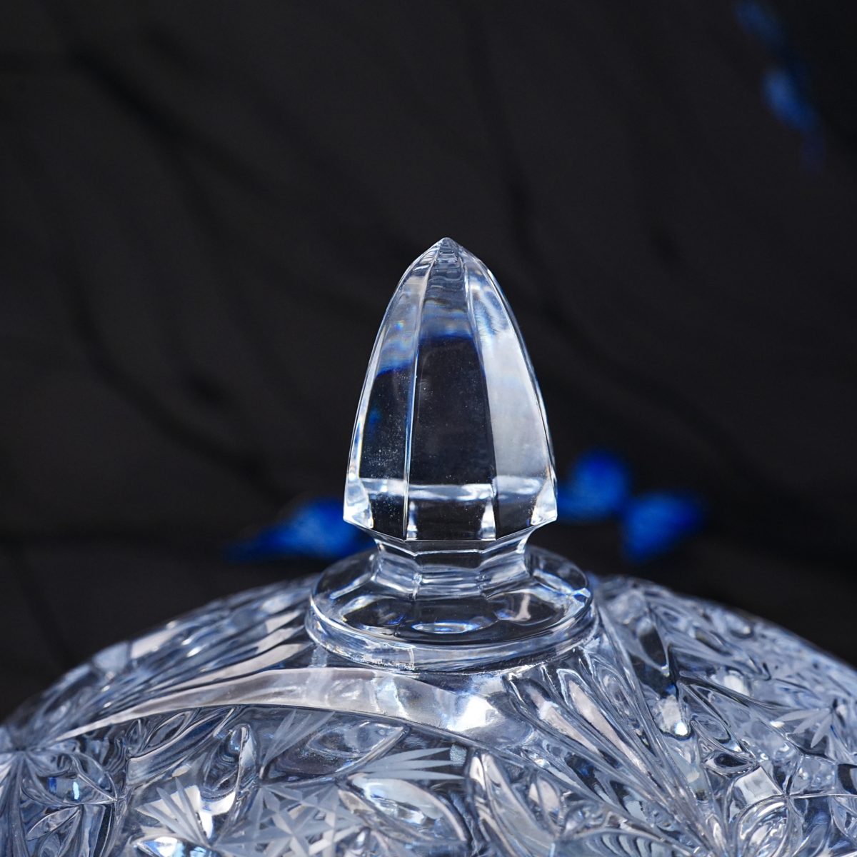 Vintage Hand Cut Lead Crystal Lidded Candy Dish photo 3