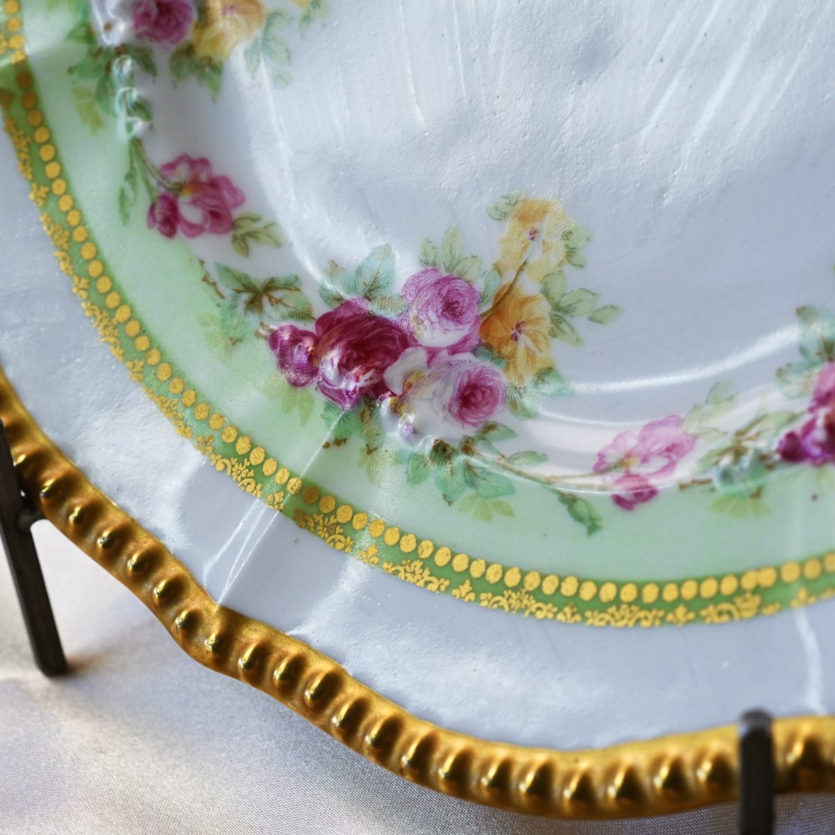 Antique Limoges France Rose Garland Plate photo 4