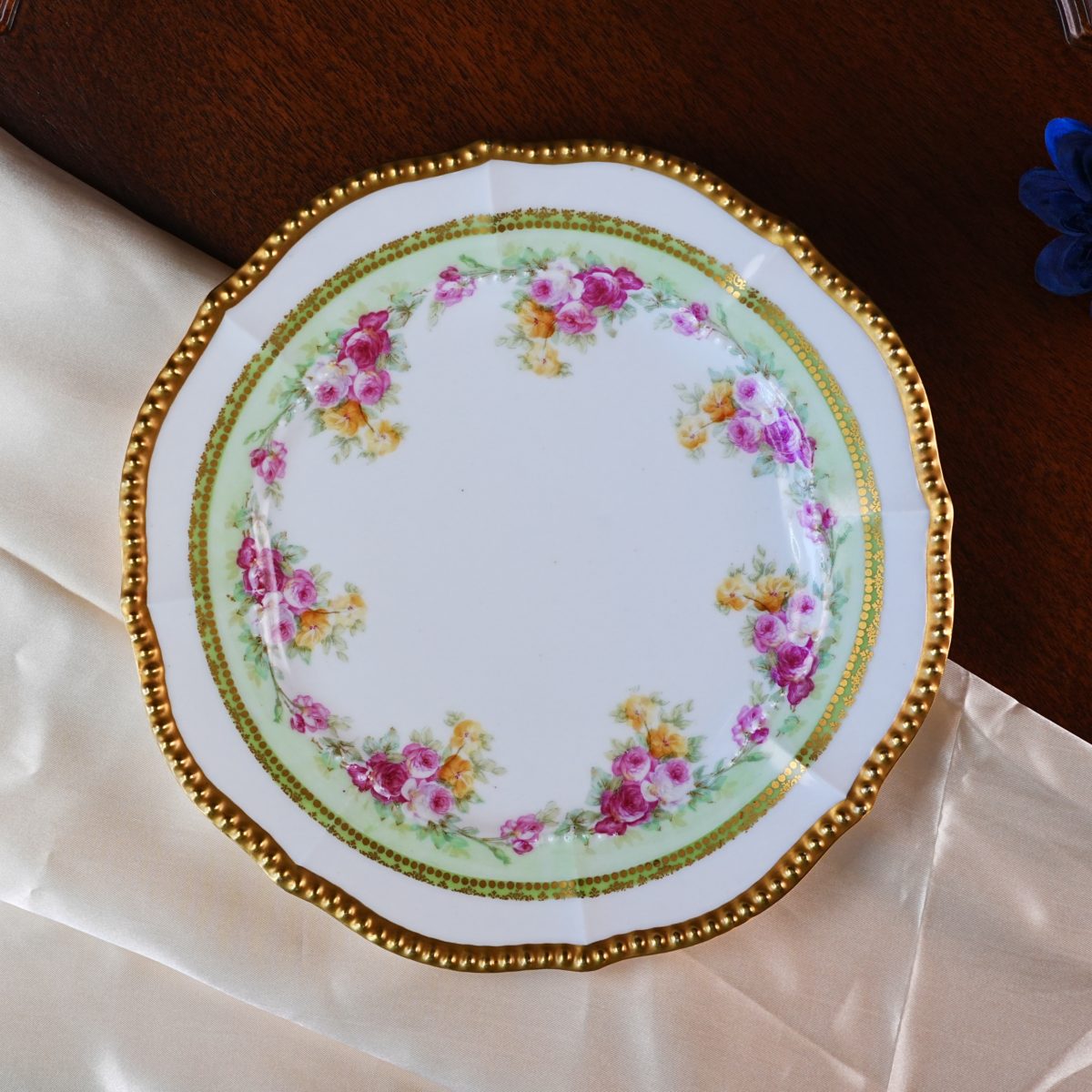 Antique Limoges France Rose Garland Plate photo 5
