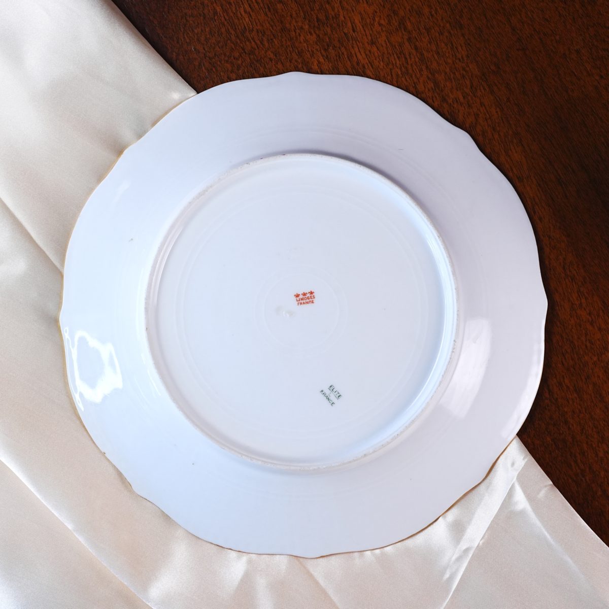 Maker's mark on the base of Antique Limoges France Rose Garland Plate