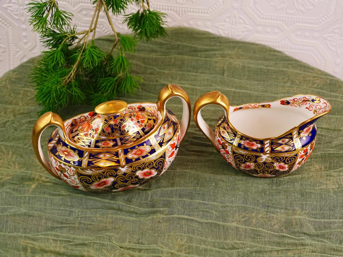 Antique Paragon Imari Sugar Bowl & Milk Jug Creamer Set photo 2
