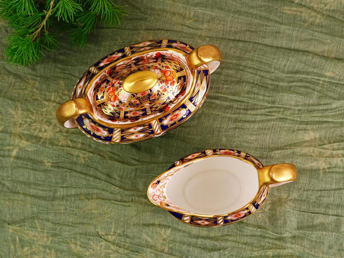 Antique Paragon Imari Sugar Bowl & Milk Jug Creamer Set photo 3