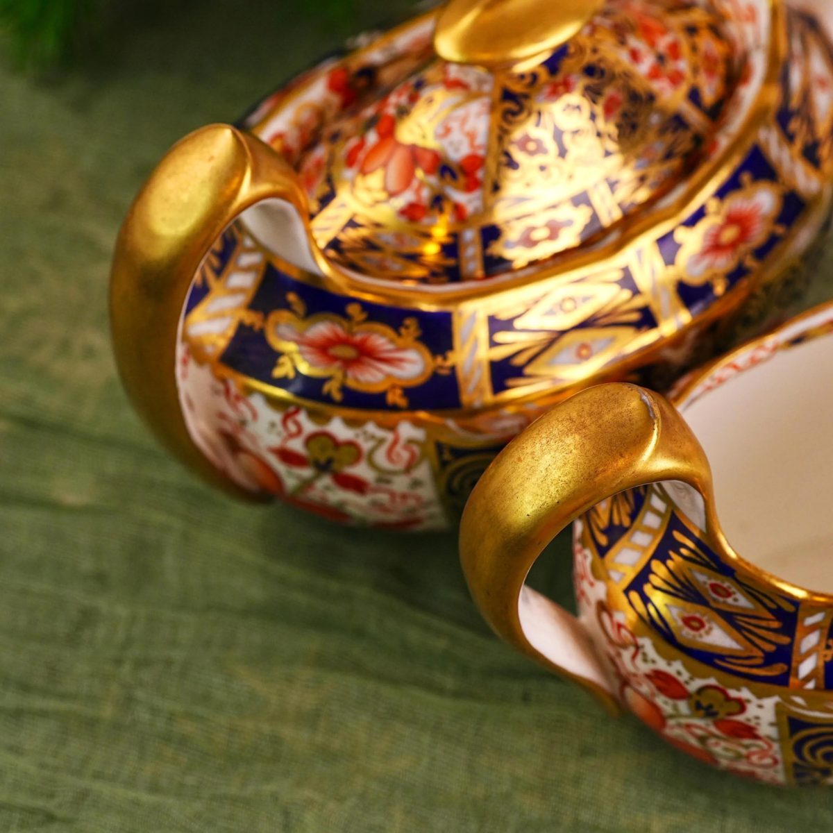 Antique Paragon Imari Sugar Bowl & Milk Jug Creamer Set photo 4