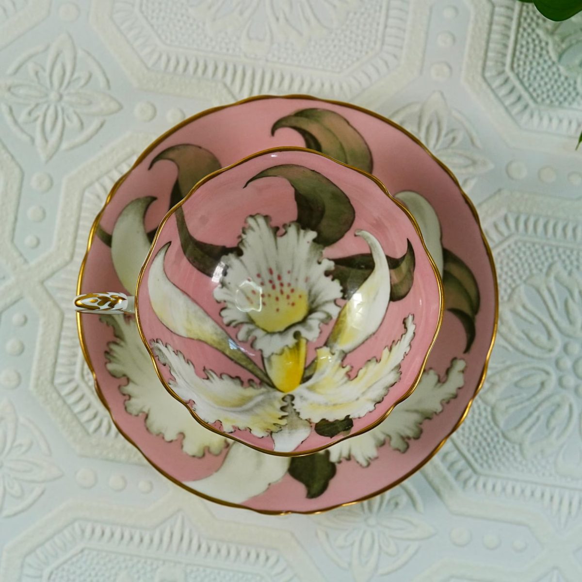 Vintage Paragon Pink Orchid Teacup & Saucer photo 2