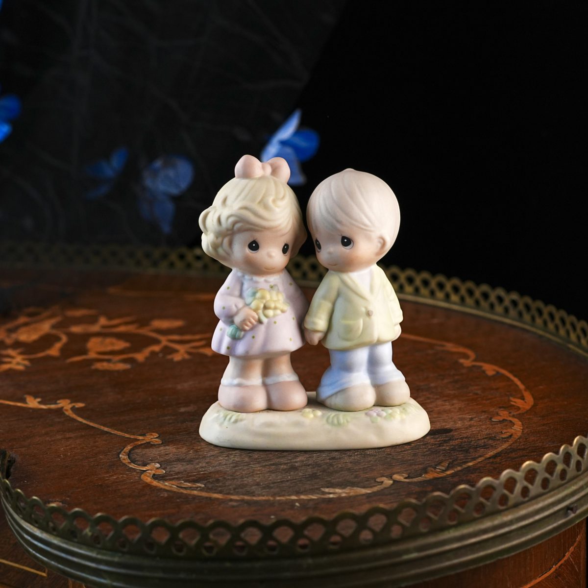 Vintage Precious Moments You're Forever In My Heart Figurine – Boy Girl Couple, Enesco Bisque Porcelain, Love Anniversary Gift, 1996