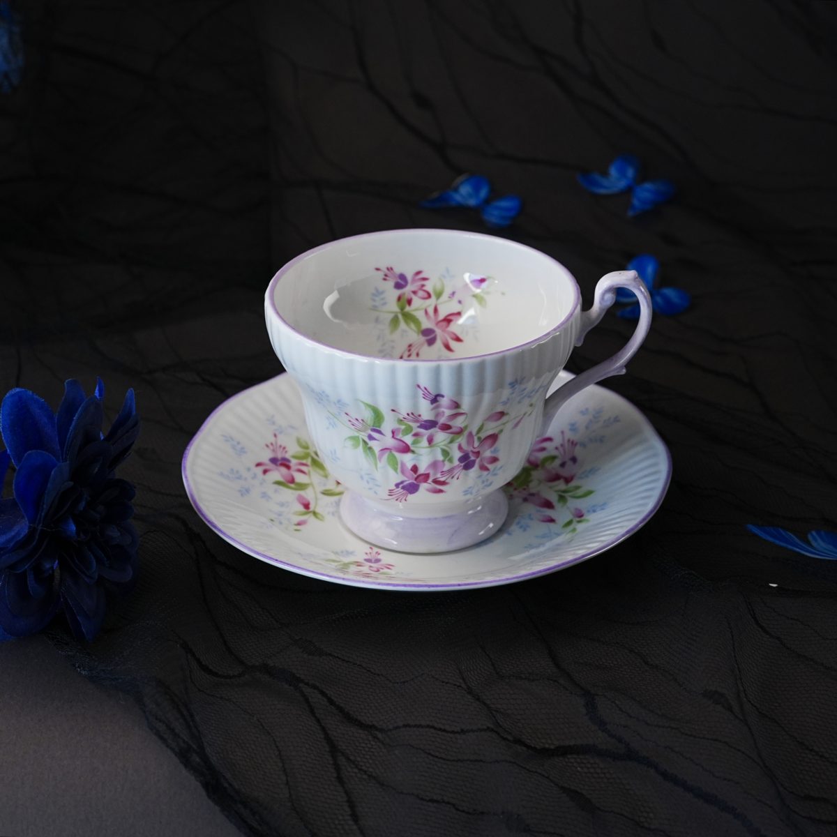 Queens Rosina Lilac Fuchsia Hand Painted Teacup