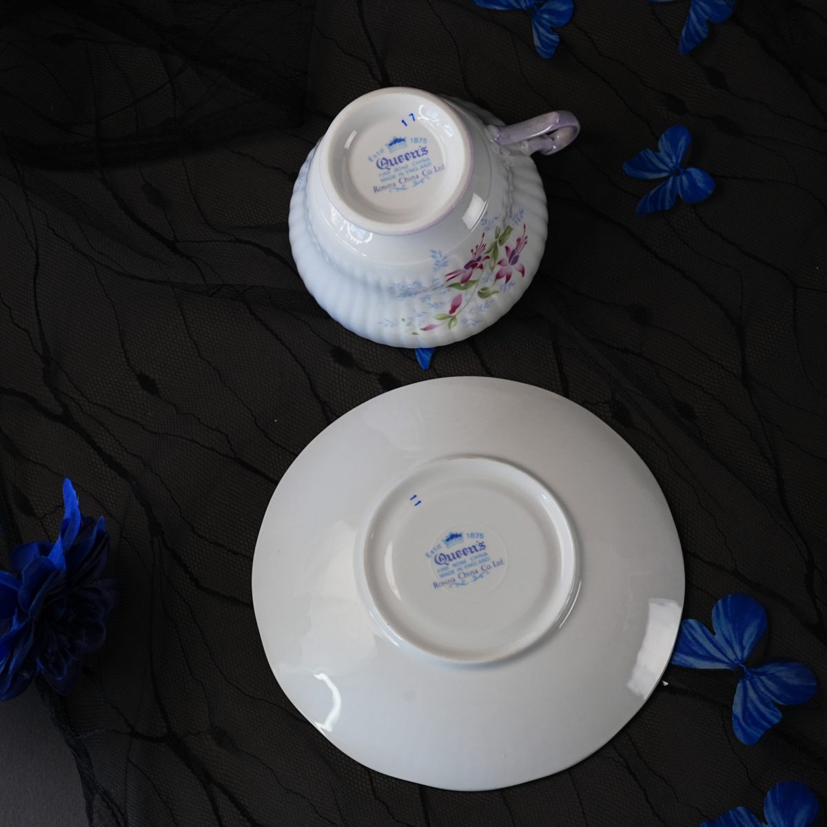 Queens Rosina Lilac Fuchsia Hand Painted Teacup photo 4