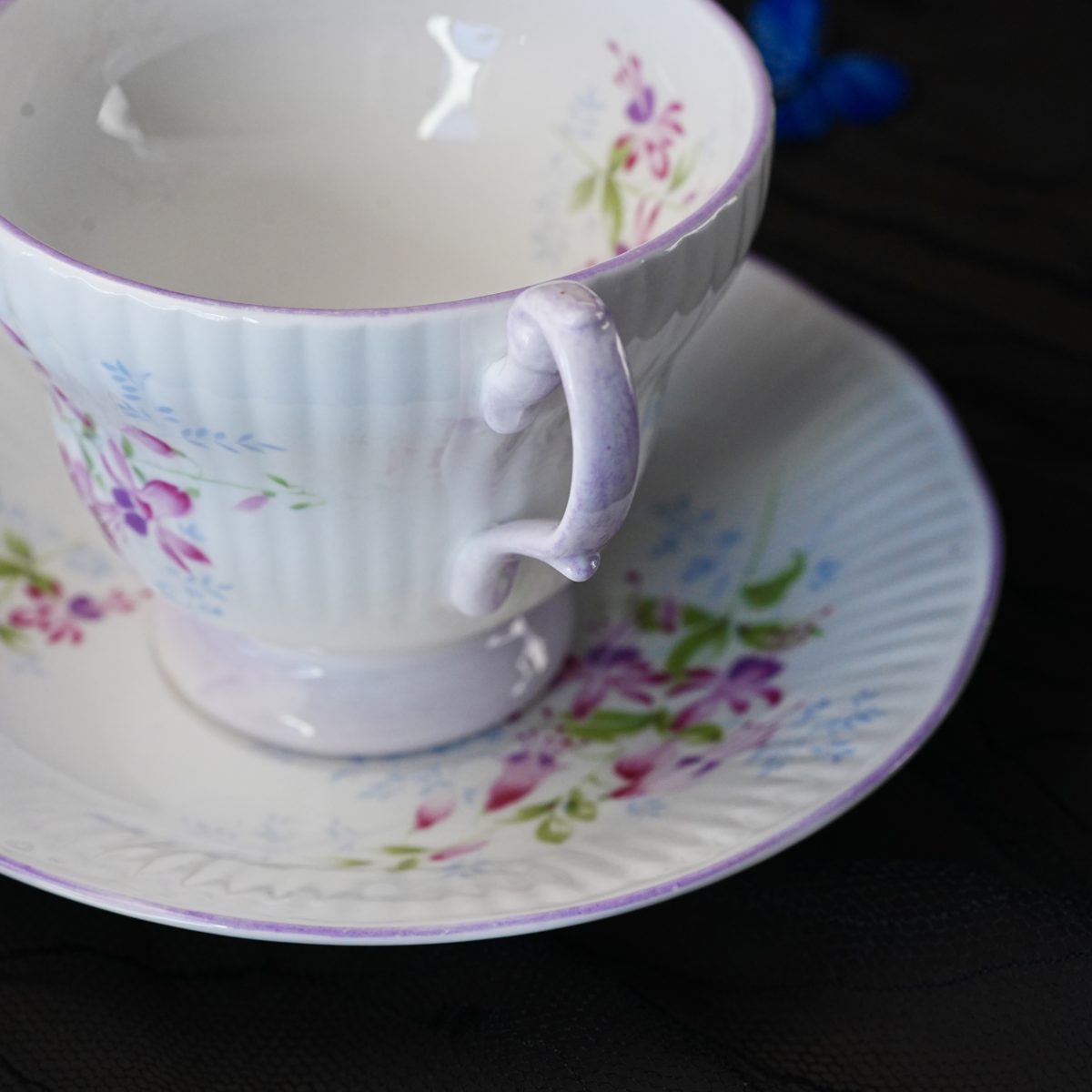 Queens Rosina Lilac Fuchsia Hand Painted Teacup photo 5