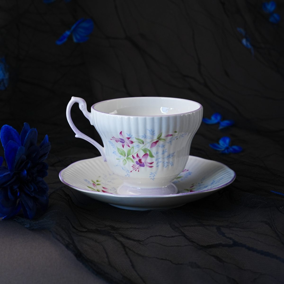 Vintage Queens Rosina Fluted Bone China Teacup & Saucer photo 2