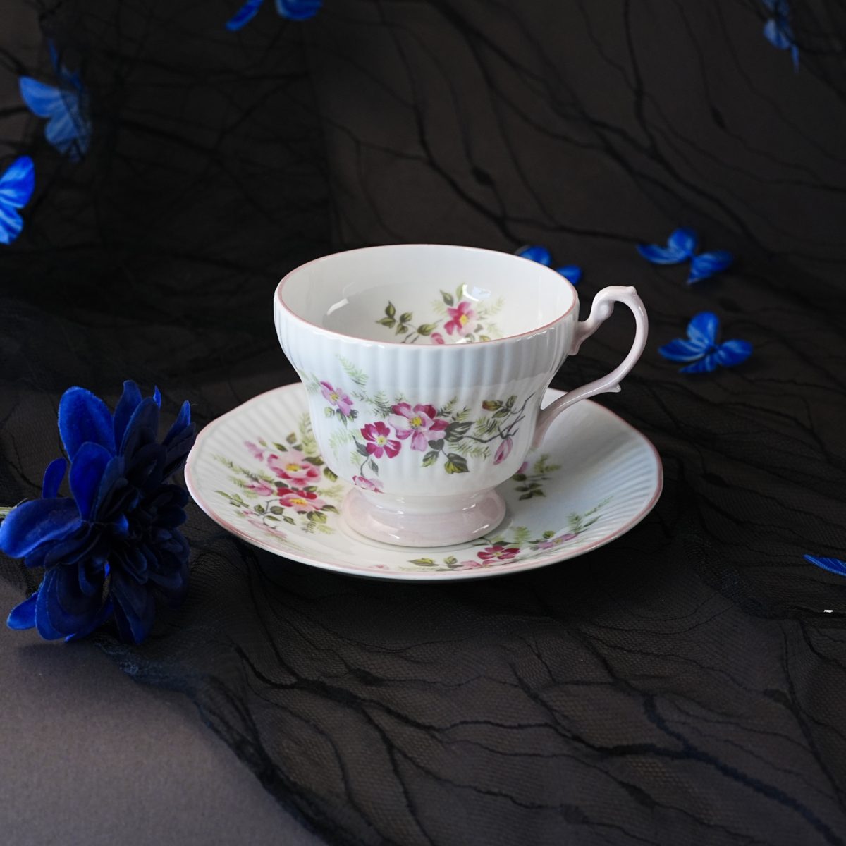 Vintage Queens Rosina Fluted Bone China Teacup & Saucer photo 3