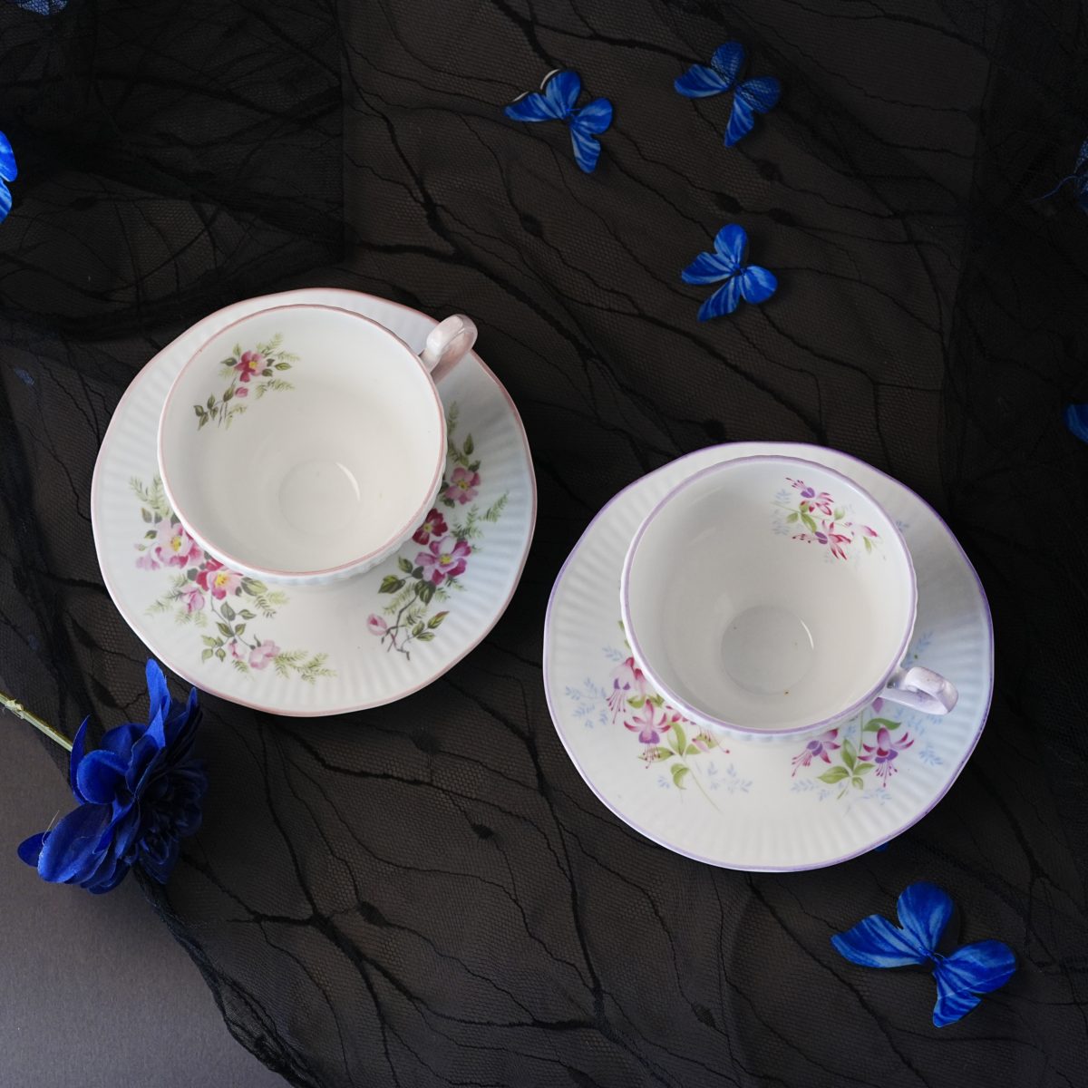 Queens Rosina Pink Wild Rose Fluted Teacup photo 3