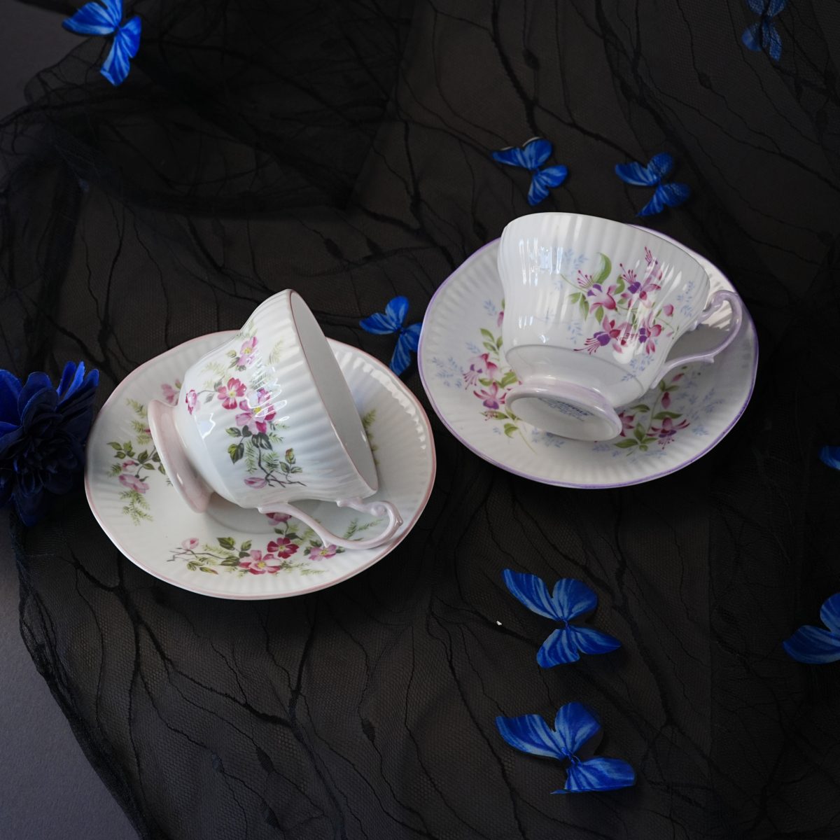 Queens Rosina Pink Wild Rose Fluted Teacup photo 4
