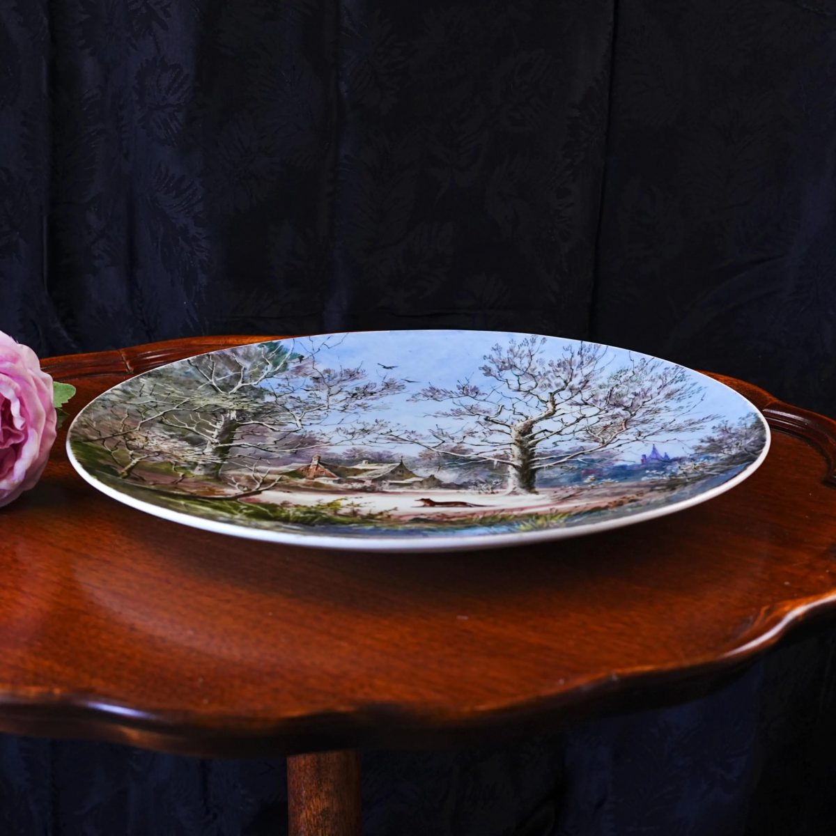 Antique Hand Painted Porcelain Charger Plate 12" photo 5