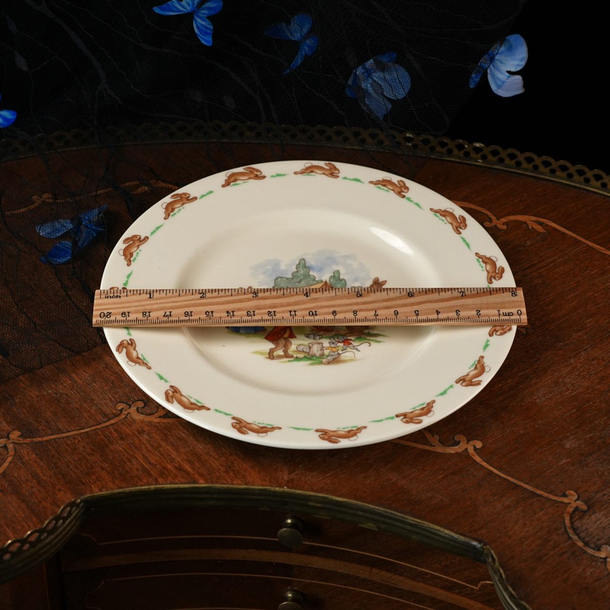 Vintage Royal Albert Albany Blue Cake Plate – Cobalt Gold Floral Bone China, Handled Server, Gilt Rococo Scrolls, Made in England 1950s
