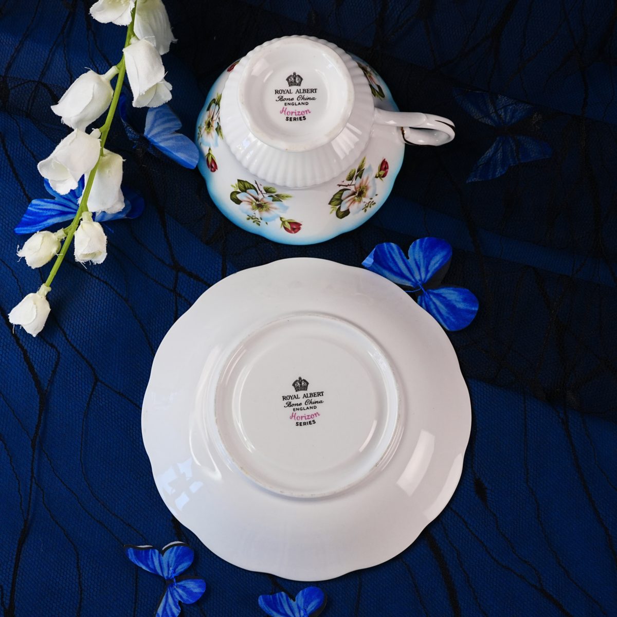 Maker's mark on the base of Vintage Royal Albert Blossom Teacup & Saucer