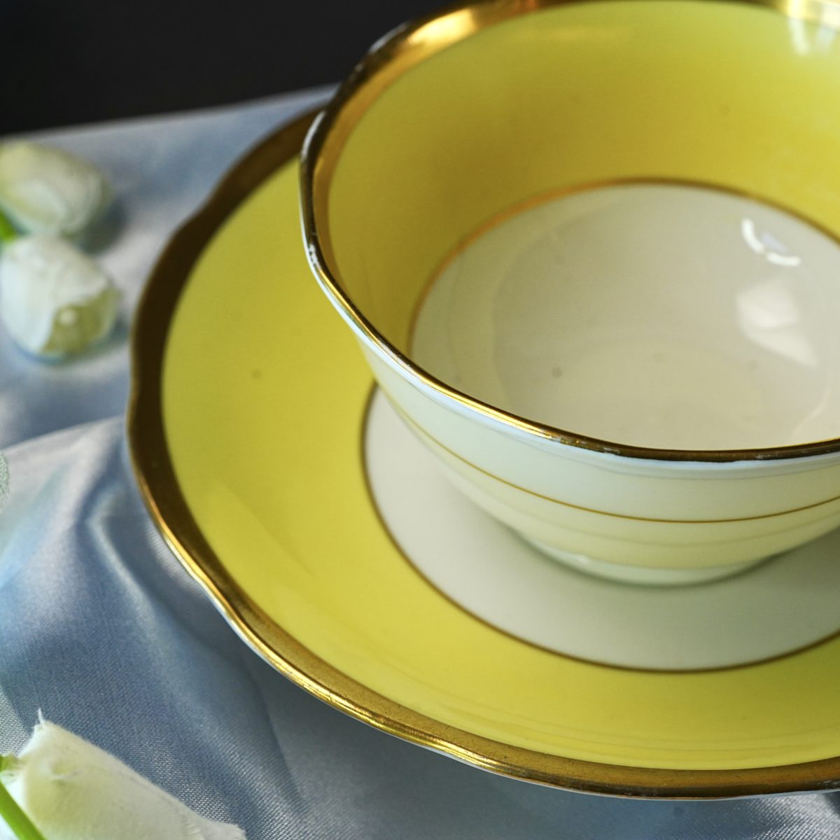 Vintage Royal Albert Canary Yellow Teacup & Saucer photo 2