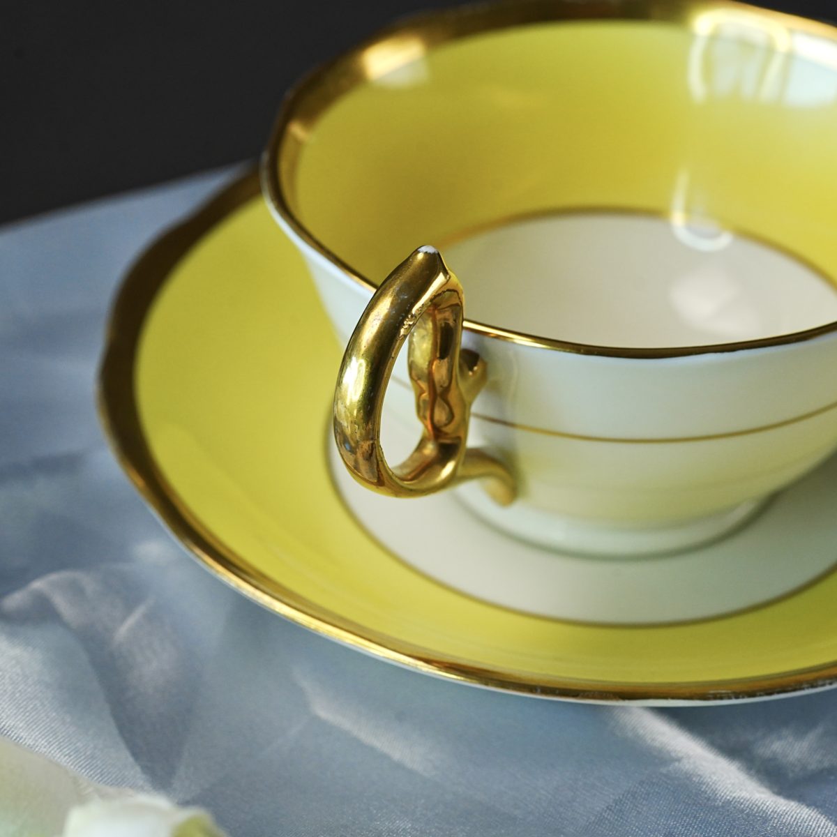 Vintage Royal Albert Canary Yellow Teacup & Saucer photo 3